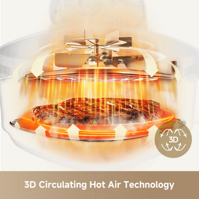 Dreame PT60_GREY Air Fryer with Dual 3D Hot Air Cook