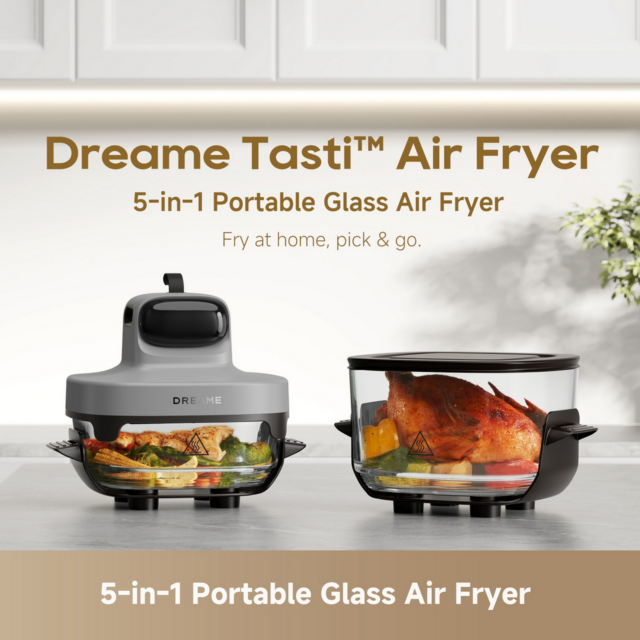 Dreame PT60_GREY Air Fryer with Dual 3D Hot Air Cook