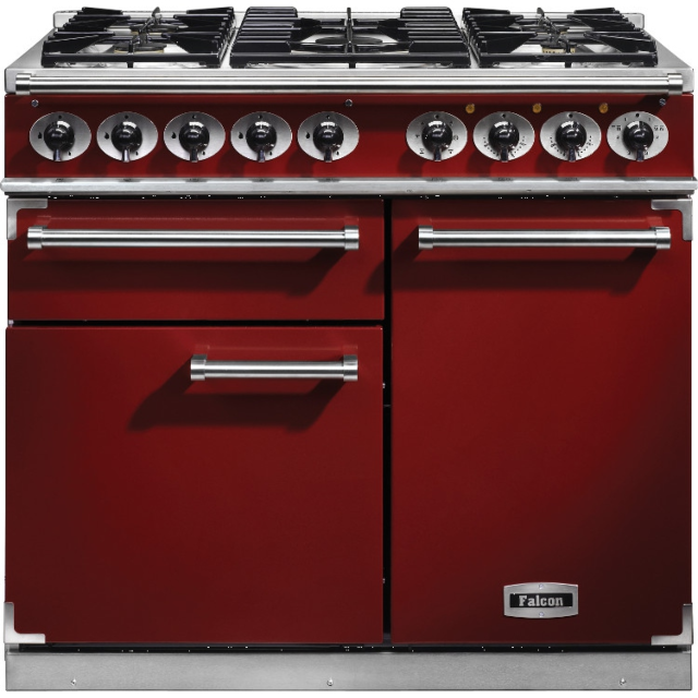 Falcon Deluxe 1000 Dual Fuel Cherry Red/Nickel F1000DXDFRD/NM