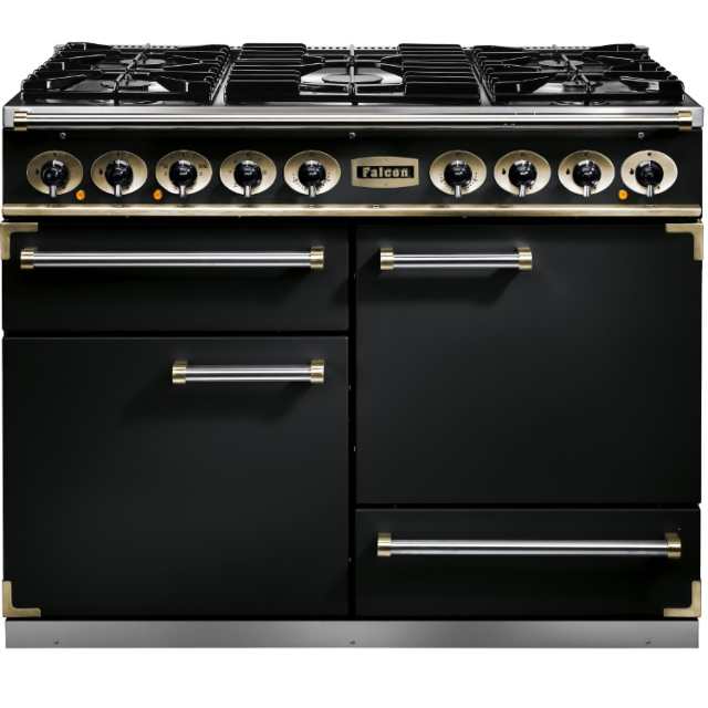 Falcon Deluxe 1092 Dual Fuel Black/Brass F1092DXDFBL/BM