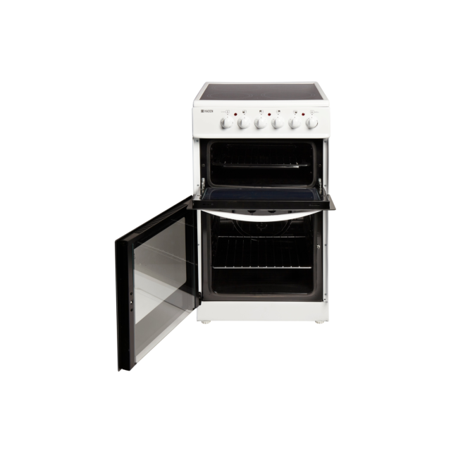 Haden HECT50W 50cm Double Oven Electric Cooker with Ceramic Hob - White