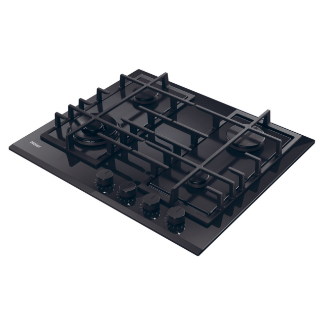 Haier HAVG6BF4TBPB 4-Zone Gas Glass Hob Black