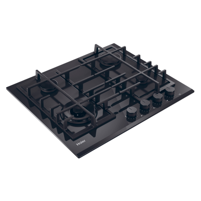 Haier HAVG6BF4TBPB 4-Zone Gas Glass Hob Black