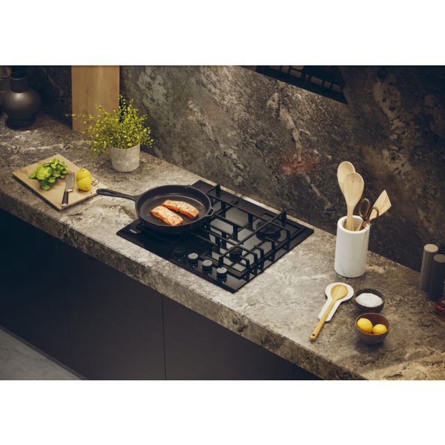 Haier HAVG6BF4TBPB 4-Zone Gas Glass Hob Black