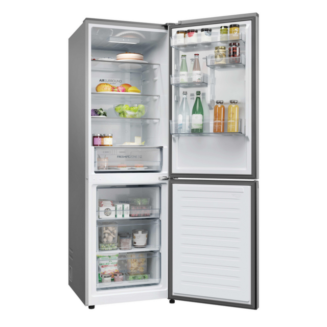 Haier HDPR3618DNPK 355L No Frost Fridge Freezer Stainless