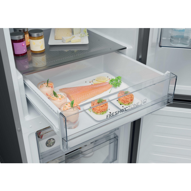 Haier HDPR3618DNPK 355L No Frost Fridge Freezer Stainless