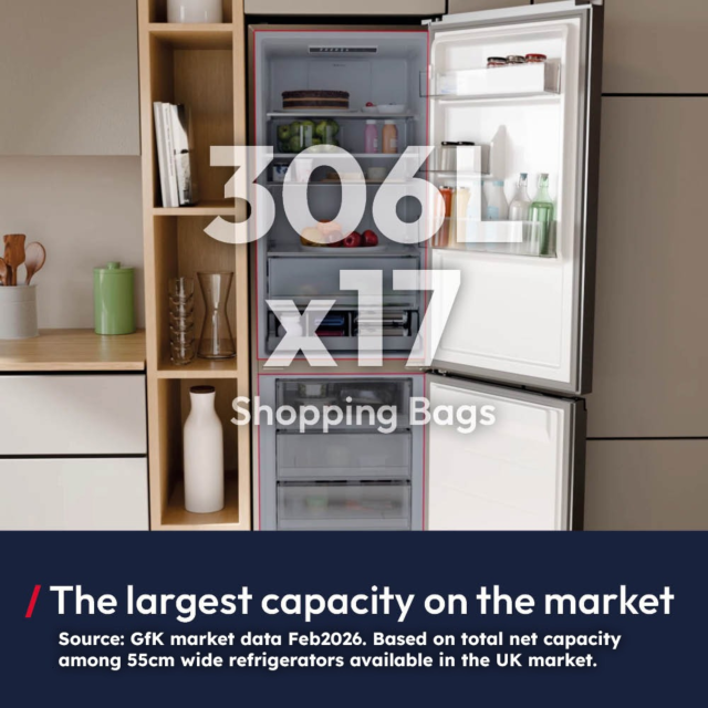 Hoover HONCQ3T518ENTK Total No Frost Fridge Freezer Black