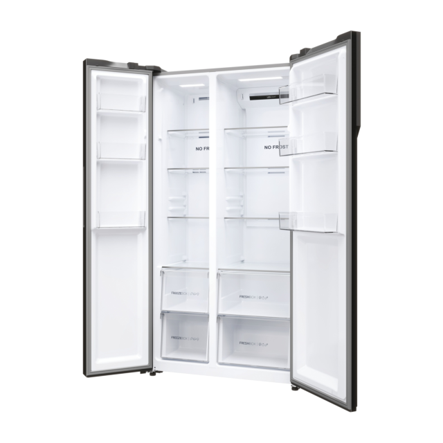 Haier HSR5918DNMP 90.5cm Total No Frost Fridge Freezer - Pt. Inox