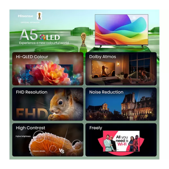 Hisense 50A5STUK 50inch Hi-QLED Full HD Smart TV Black