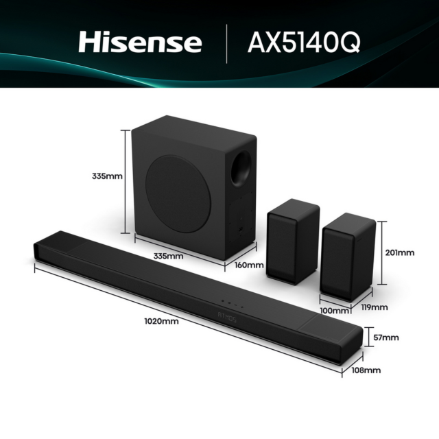 Hisense AX5140Q Wireless 5.1.4ch Soundbar Dolby Atmos