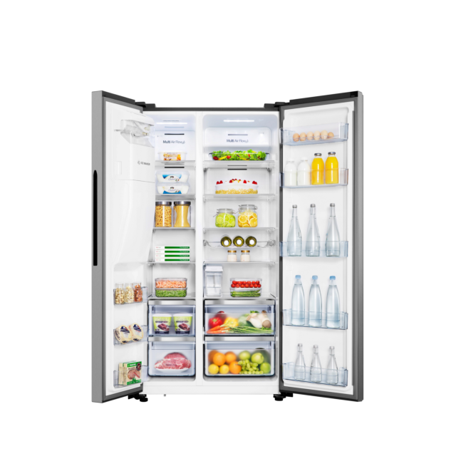 Hisense RS694N4TIE 91cm No Frost American Style Fridge Freezer - Stainless Steel
