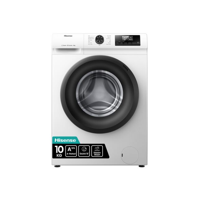 Hisense WF1Q1041BW 10kg 1400 Spin, Steam Washing Machine - White