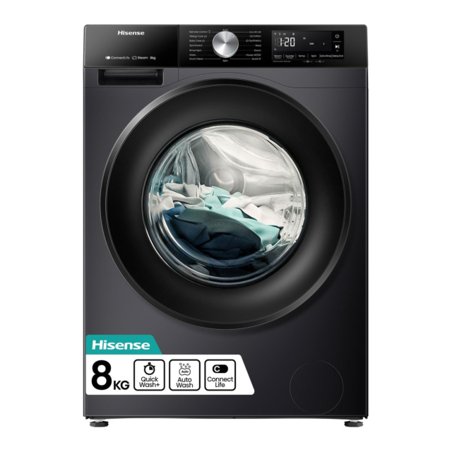 Hisense WF3S8043BB3 8kg 1400 Spin Washing Machine Black