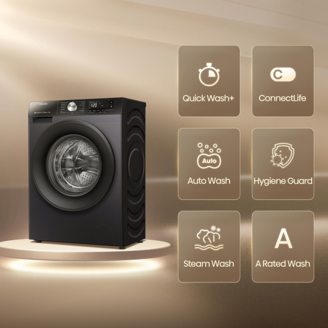Hisense WF3S8043BB3 8kg 1400 Spin Washing Machine Black
