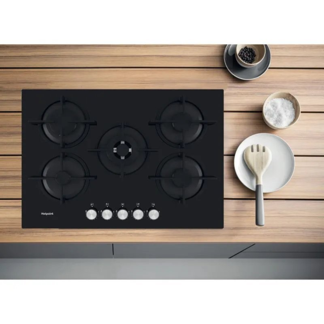 Hotpoint HGS72SBK 73cm Gas Hob - Black