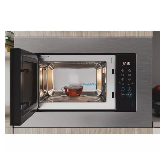 Indesit Push&Go MWI120GX Built In Microwave with Grill - Stainless Steel