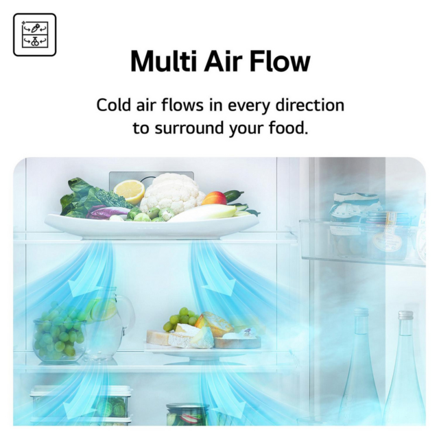 LG GBBSJ2CCPY 375L Fridge Freezer Silver Fit & Max