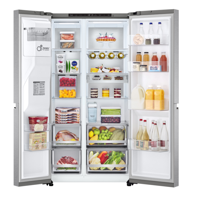 LG GSLV91MBAC 91.3cm Frost Free American Style Fridge Freezer - Metal Sorbet