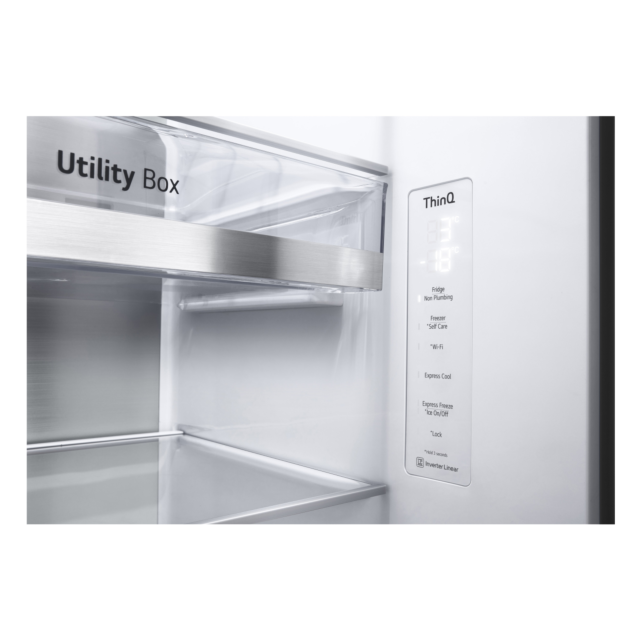 LG GSLV91MBAC 91.3cm Frost Free American Style Fridge Freezer - Metal Sorbet
