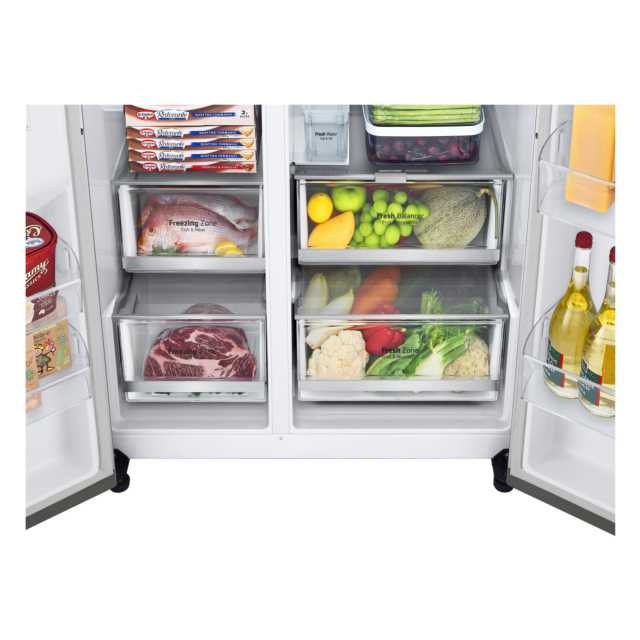 LG GSLV91MBAC 91.3cm Frost Free American Style Fridge Freezer - Metal Sorbet