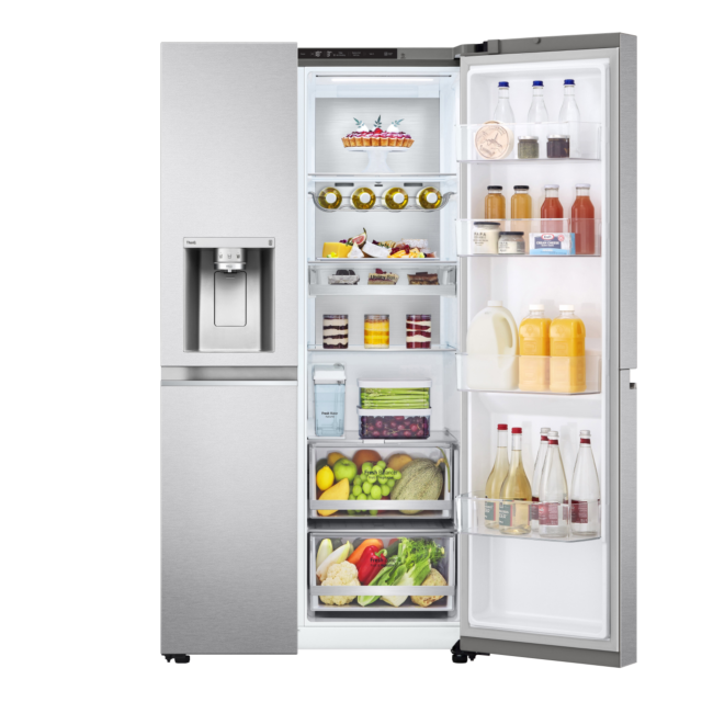 LG GSLV91MBAC 91.3cm Frost Free American Style Fridge Freezer - Metal Sorbet