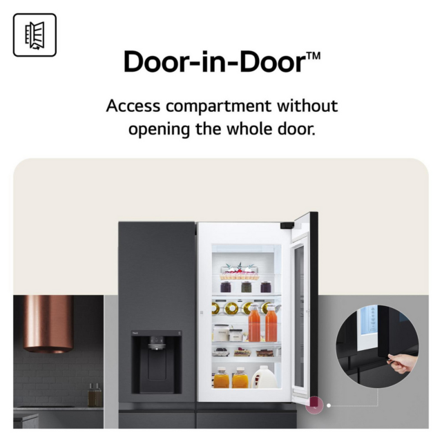 LG GSXE90BSAD 96.8cm 60/40 No Frost Fridge Freezer
