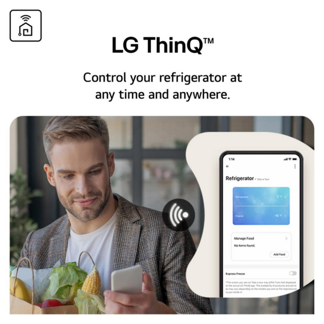 LG GSXE90BSAD 96.8cm 60/40 No Frost Fridge Freezer