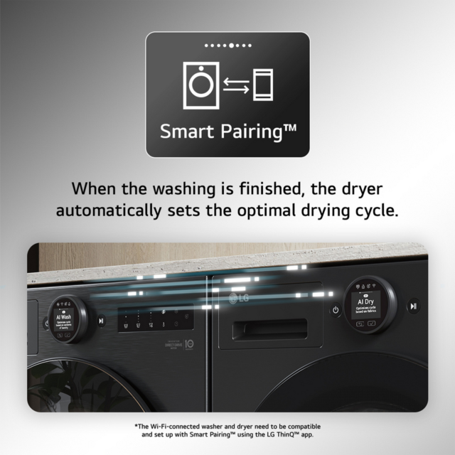 LG RHX9009TBC 9kg Heat Pump Tumble Dryer Black