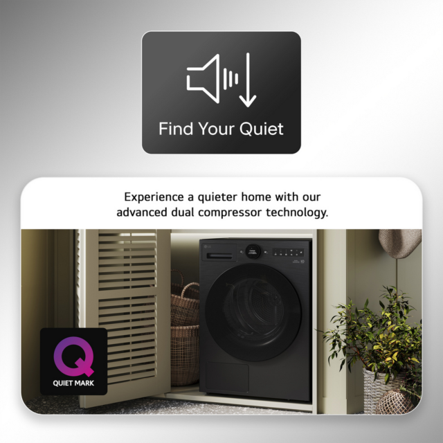 LG RHX9009TBC 9kg Heat Pump Tumble Dryer Black