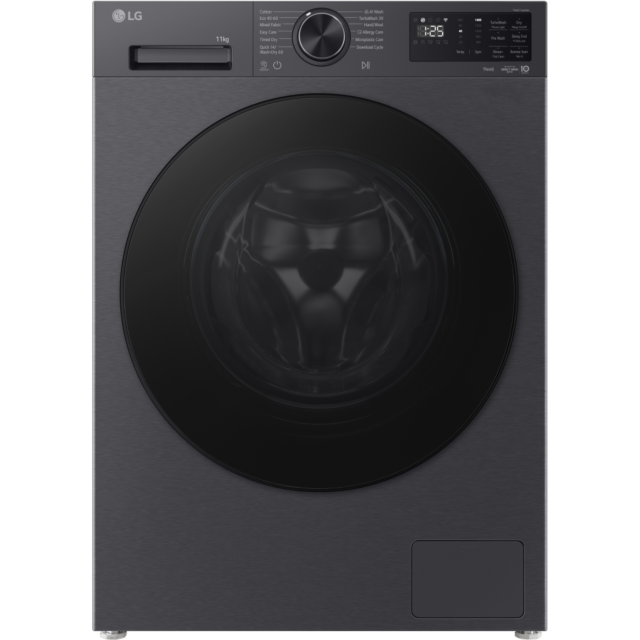 LG W4X7537TBB Series 7 AI Direct Drive™ W4X7537TBB 13 kg Autodose Washer Dryer - Matte Black - A-30%