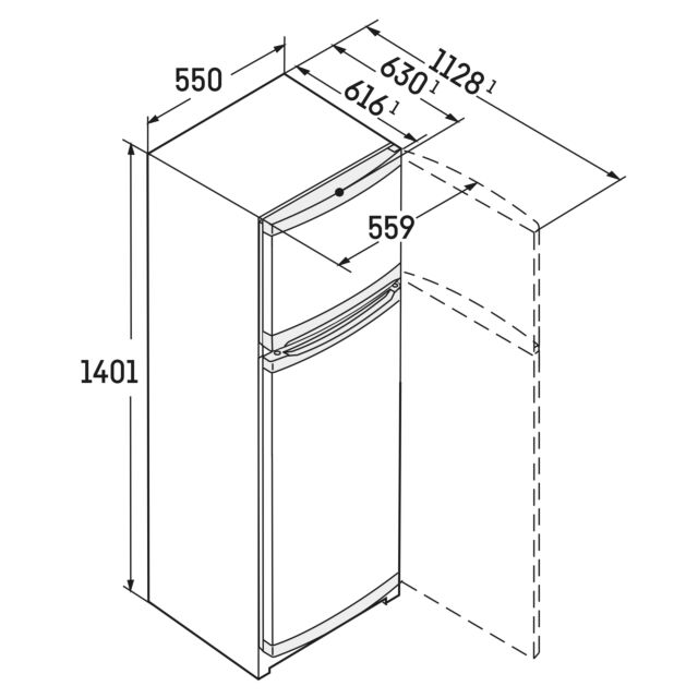 Liebherr CTE2531 55cm 80/20 Smart Frost Fridge Freezer - White