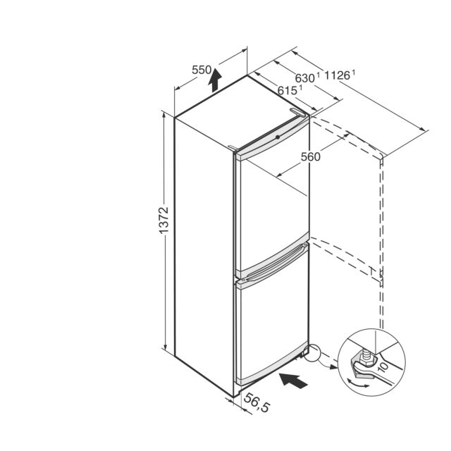Liebherr CUE2331 55cm 60/40 Fridge Freezer - White
