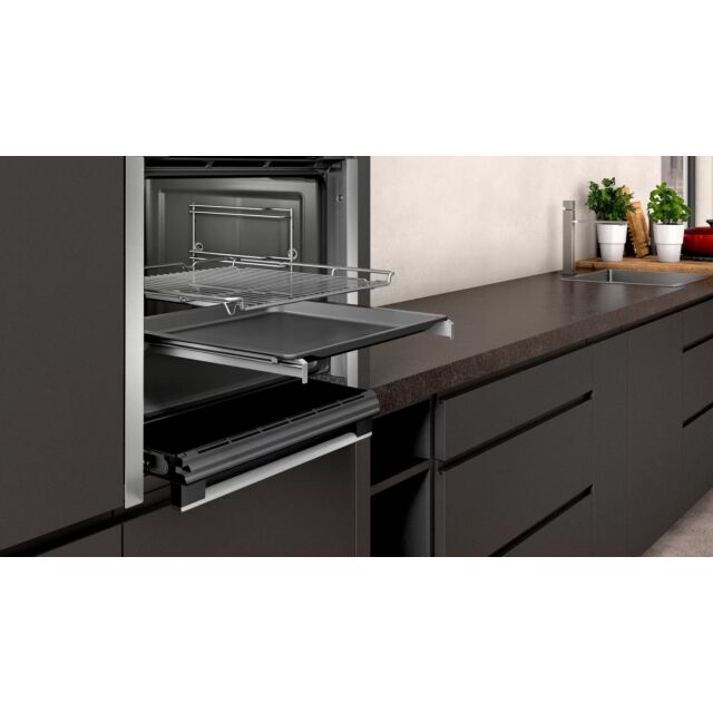 Neff B3AVH4HH0B 59.4cm Built In Electric Oven with Steam Function - Stainless Steel