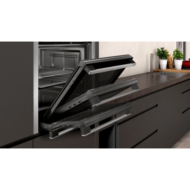 Neff B3AVH4HH0B 59.4cm Built In Electric Oven with Steam Function - Stainless Steel