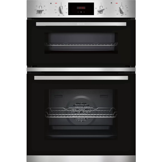 NEFF U1GCC0AN0B Built In Electric Double Oven - Black + Steel