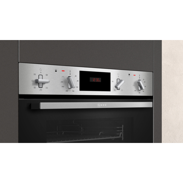 NEFF U1GCC0AN0B Built In Electric Double Oven - Black + Steel