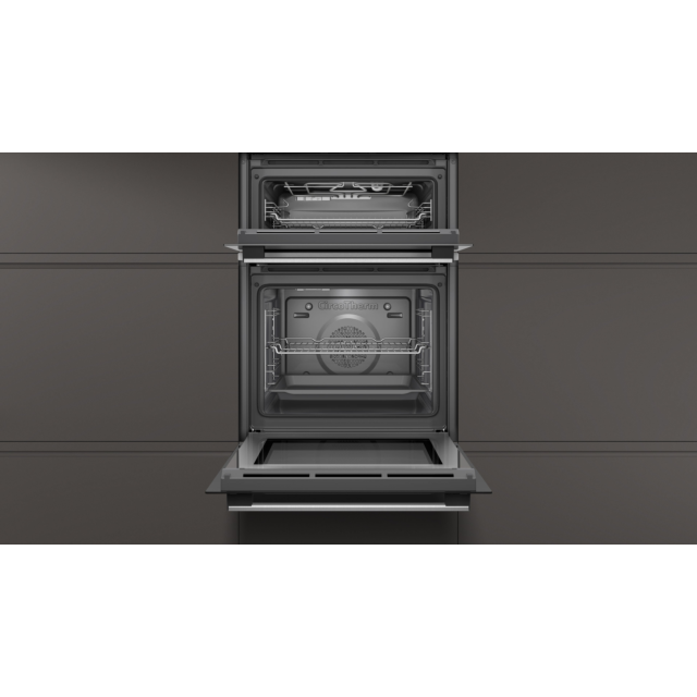 NEFF U1GCC0AN0B Built In Electric Double Oven - Black + Steel