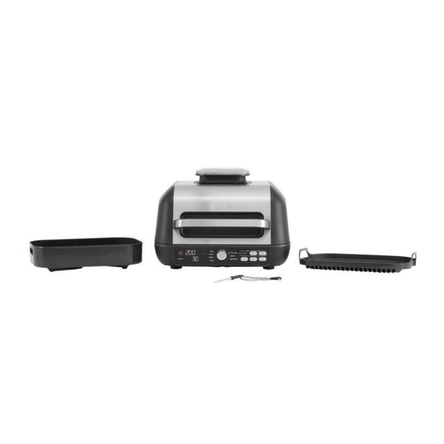 ninja AG651UK Foodi MAX PRO Health Grill, Flat Plate + Air Fryer - Black