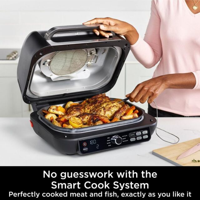 ninja AG651UK Foodi MAX PRO Health Grill, Flat Plate + Air Fryer - Black