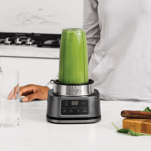 ninja CB100UK 2-in-1 Foodi Power Nutri Blender with Auto-iQ- Silver