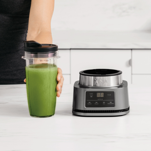 ninja CB100UK 2-in-1 Foodi Power Nutri Blender with Auto-iQ- Silver