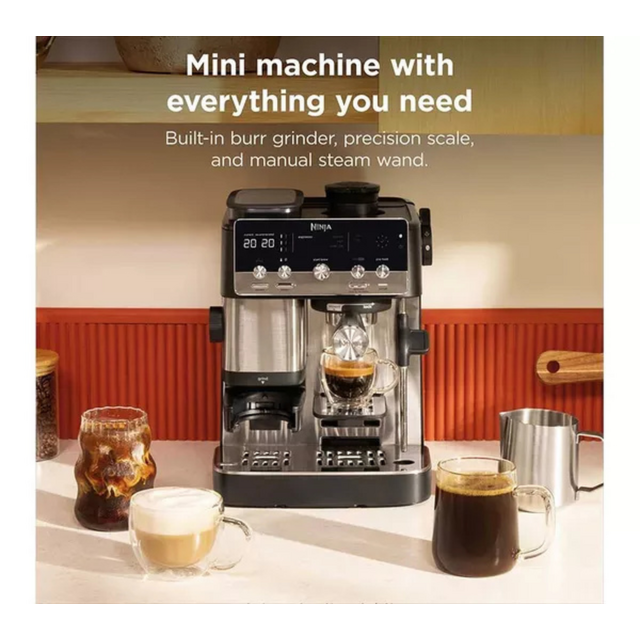Ninja ES301UK Luxe MINI Espresso Machine Black Silver