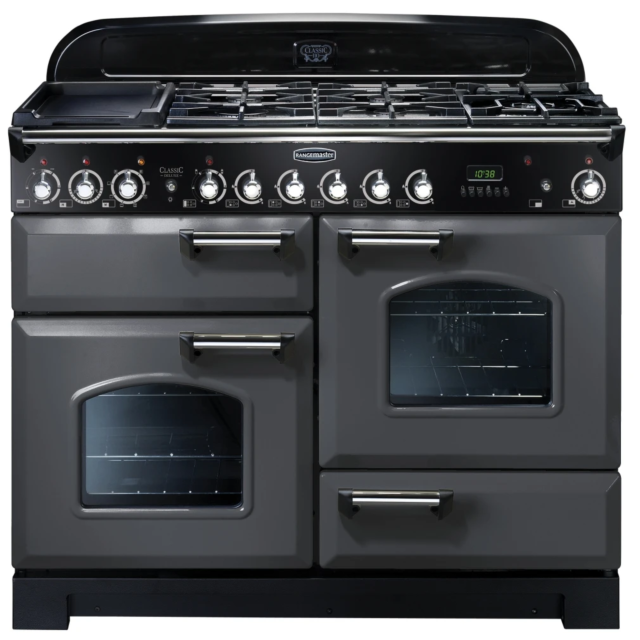 Rangemaster Classic Deluxe 110 Dual Fuel Slate/Chrome CDL110DFFSL/C