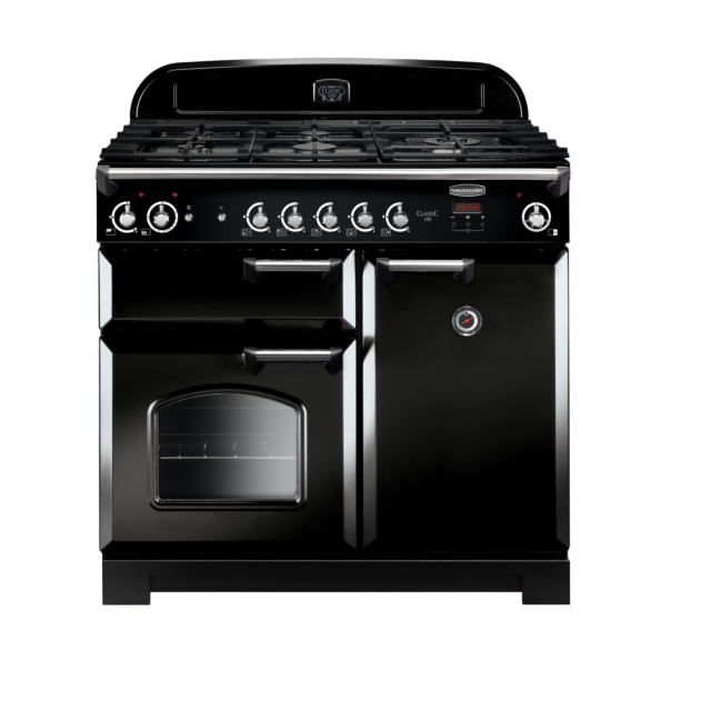 Rangemaster Classic 100 Gas Black/Chrome CLA100NGFBL/C