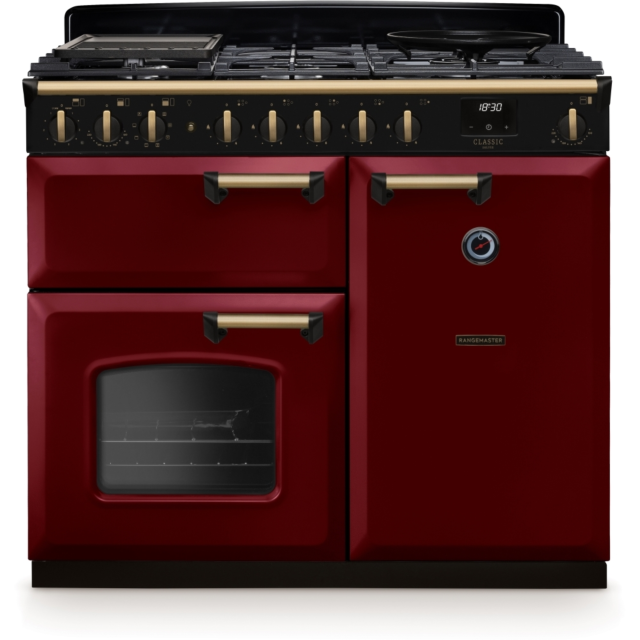 Rangemaster CLDL100DFPBOR/AB1 18301 Classic DLX 100 DF Bordeaux Antique Brass