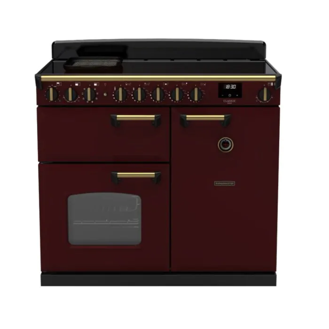 Rangemaster CLDL100EIPBOR/AB1 18315 Classic DLX 100 Ind Bordeaux Antique Brass