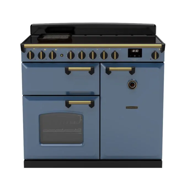 Rangemaster CLDL100EIPSTB/AB1 18313 Classic DLX 100 Ind Stone Blue Antique Brass