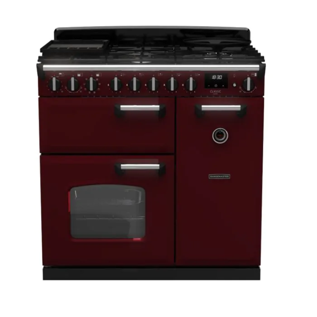 Rangemaster CLDL90DFPBOR/CM1 14543 Classic DLX 90 DF Bordeaux Chrome