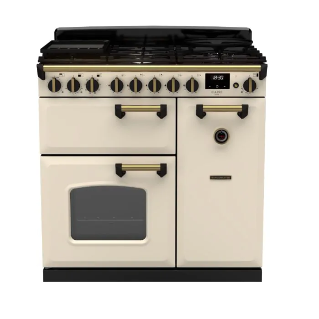 Rangemaster CLDL90DFPPCR/AB1 18260 Classic DLX 90 DF Pale Cream Antique Brass