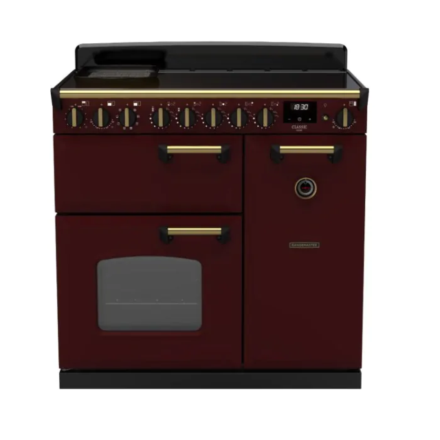 Rangemaster CLDL90EIPBOR/AB1 18281 Classic DLX 90 Ind Bordeaux Antique Brass